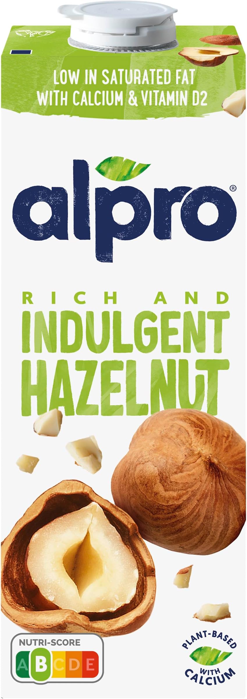 Alpro Hazelnut Plant-Based Long Life Drink, Vegan & Dairy Free, 1 Litre