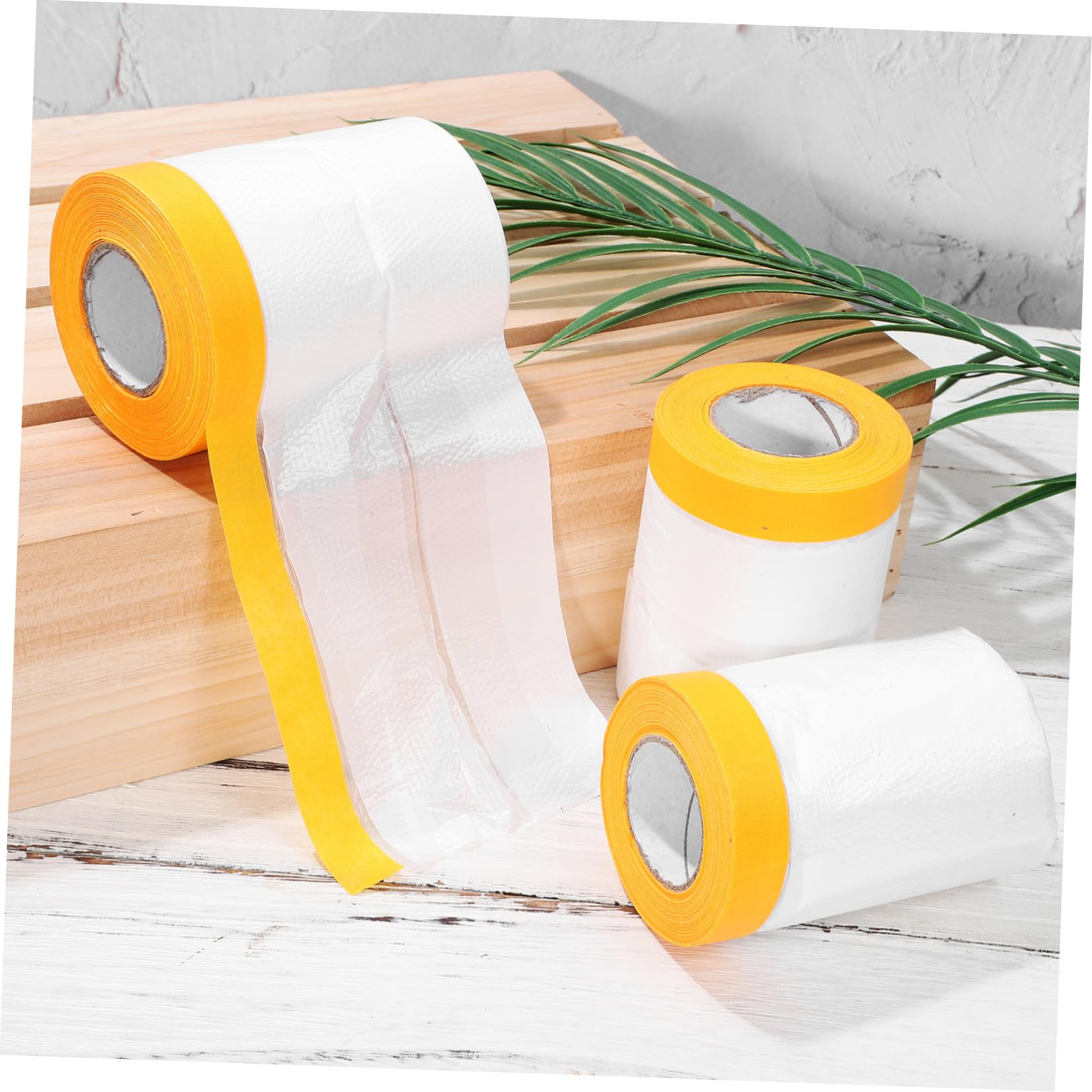 GALPADA Abdeckfolie Klebeband Satz 6 Rollen Selbstklebend Transparent 30cm 55cm Breit Schutzfolie für Möbel Böden Wandbilder Renovierung Gartenpflege