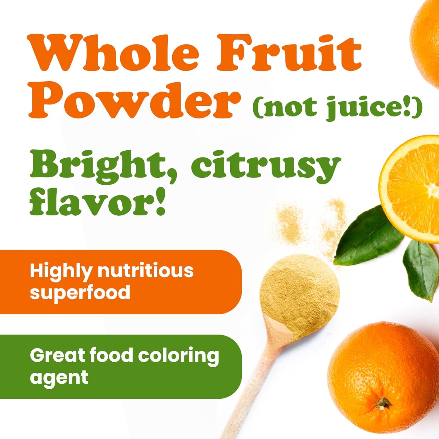Food to Live Orange Powder, 1.5 Pounds - Made from Raw Dried Citrus Fruit, Unsulfured, Vegan, Bulk, Great for Baking, Juices, Yogurts & Instant Breakfast Drinks, Contains Maltodextrin, No Sulphites