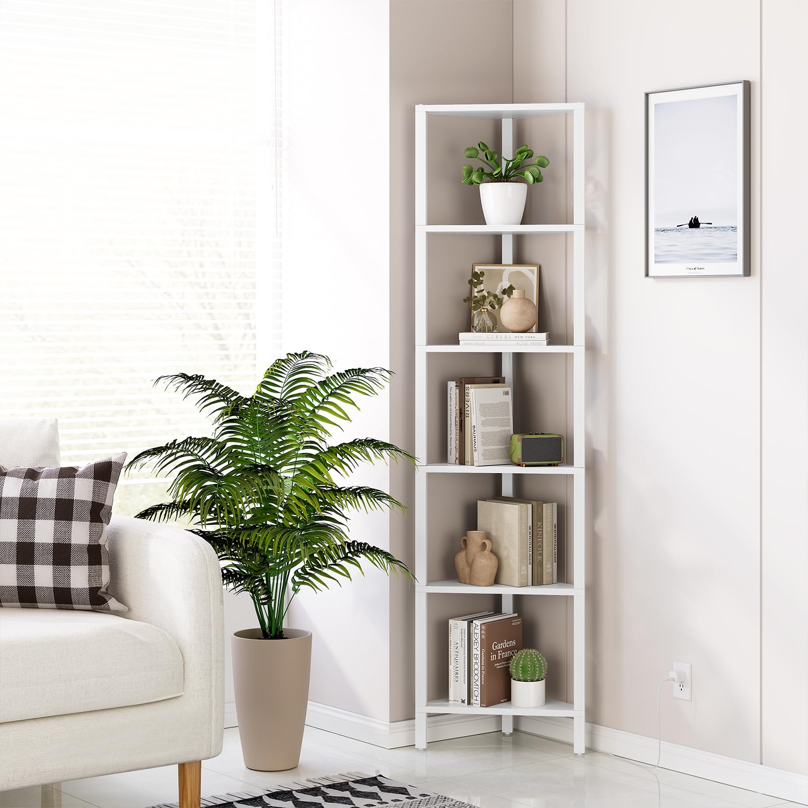 TUTOTAK LED Corner Bookshelf - Storage & Display -8