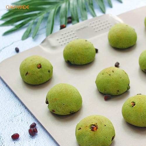 Miniatura 8 de CHEFMADE Bandeja para galletas, 12 pulgadas, agarre con una sola mano, antiadherente, sin marco, para hornear en horno, 11.4 x 12.8 x 0.6 pulgadas