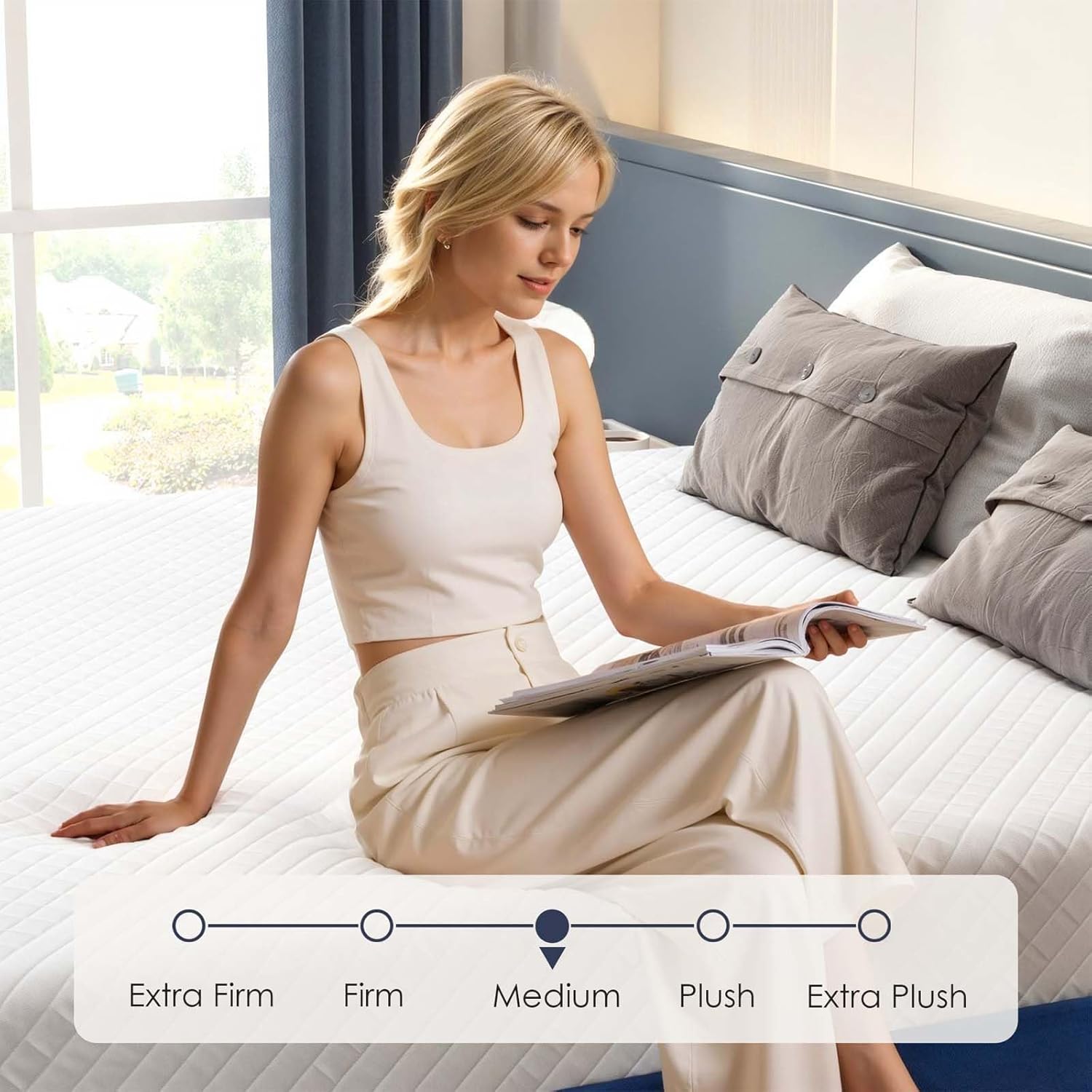 King Size Mattress, 14 Inch Gel Memory Foam Mattress for Cooling Night Sleep & Pressure Relief, Medium Firm Mattress in a Box, Fiberglass-Free, CertiPUR-US Certified (14 Inch, King)