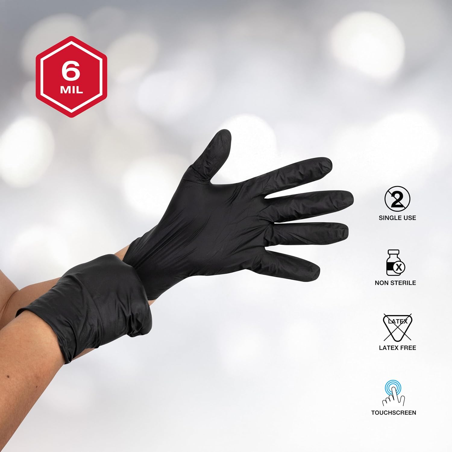Radians Unisex Rwg9406 6 Mil Nitrile Disposable Industrial Grade Glove