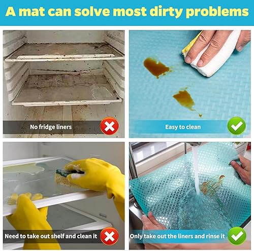 Miniatura 2 de Bloss Revestimientos de refrigerador para estantes, revestimientos de alfombrillas para refrigerador, revestimientos de refrigerador fáciles de