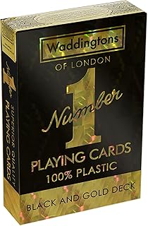 Waddingtons Spielkartenspiel, Schwarz und Gold, schlankes Kartendeck mit Goldfolie, perfekt für Snap, Poker und EIN toller Reisebegleiter, Geschenk und Spielzeug für Jungen, Mädchen und