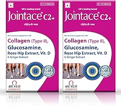 Jointace C2 Plus Tablets With Collagen 2, Glucosamine, Vitamin D, Rosehip Extract To Provide Joint Support & Strength, Reduce Joint Pain,| Nonvegetarian 10 Tablets (Pack Of 2) (2 STRIP)
