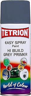 Tetrion Easy Spray Paint Primer - Hi-Build Grey Primer 400ml - Acrylic Spray Paint for Wood, Metal, Plastic, Ceramic & More - Smooth Base Coat for Paint | Indoor & Outdoor Use, 13.5 Oz