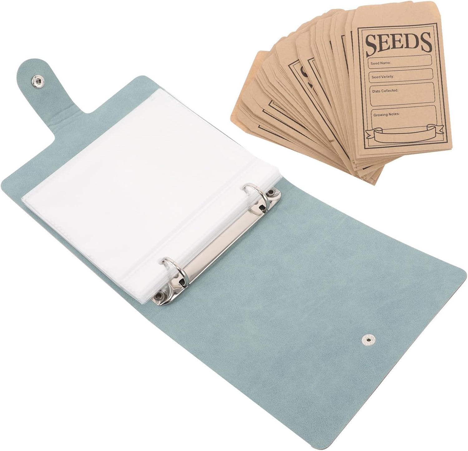 Seed Organizer Binder Envelopes PU 2-ring Insert Style