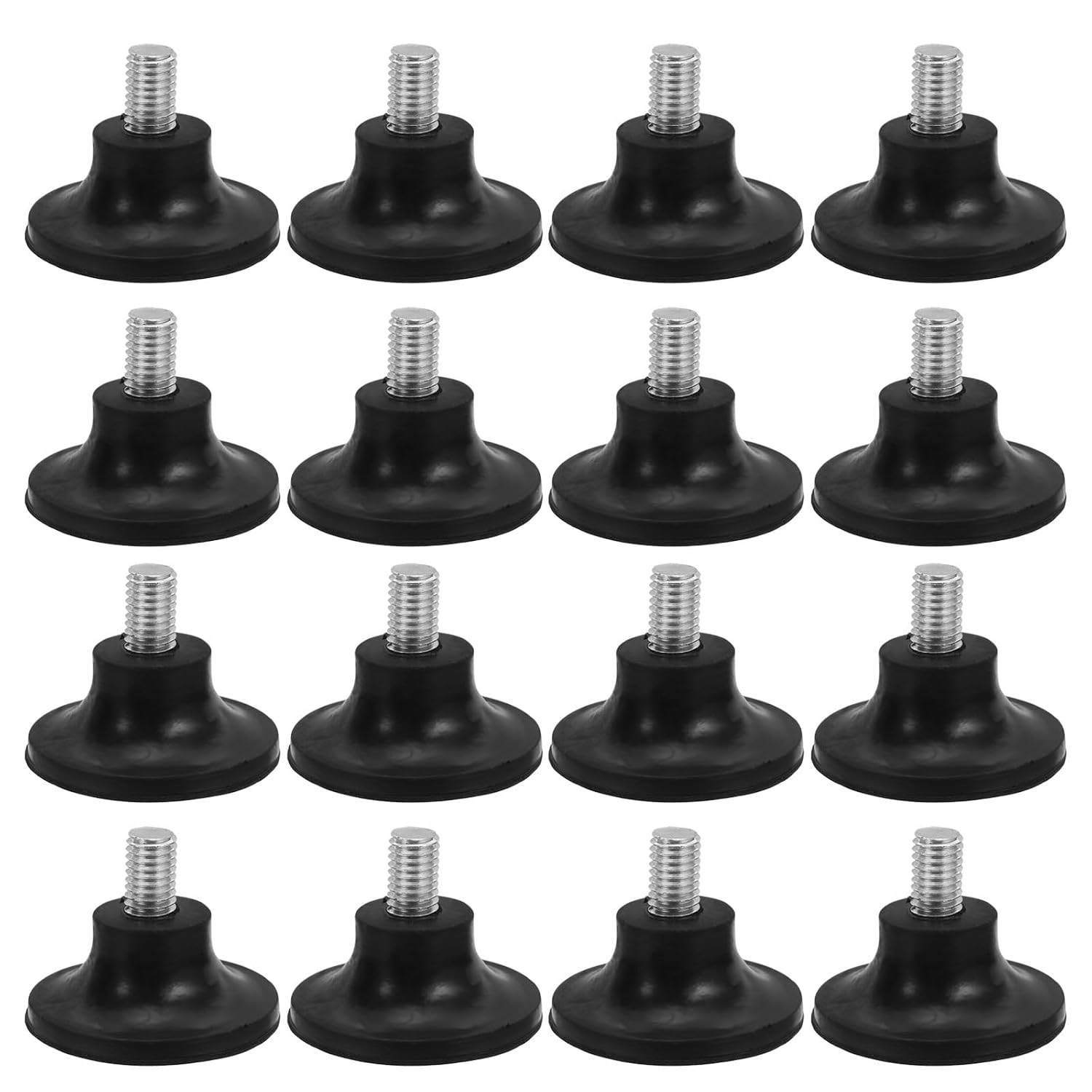 Alipis 12pcs Adjustable Furniture Leveler Rubber Leveling Feet Screw in Threaded M10 Feet Levelers Screw On Furniture Glides for Home and Store