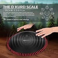 Vista 2 de Moozica Tambor de lengua de acero para mano, 14 pulgadas, 17 notas en re menor con diseño de octava sobretono, instrumento de percusión de tambor