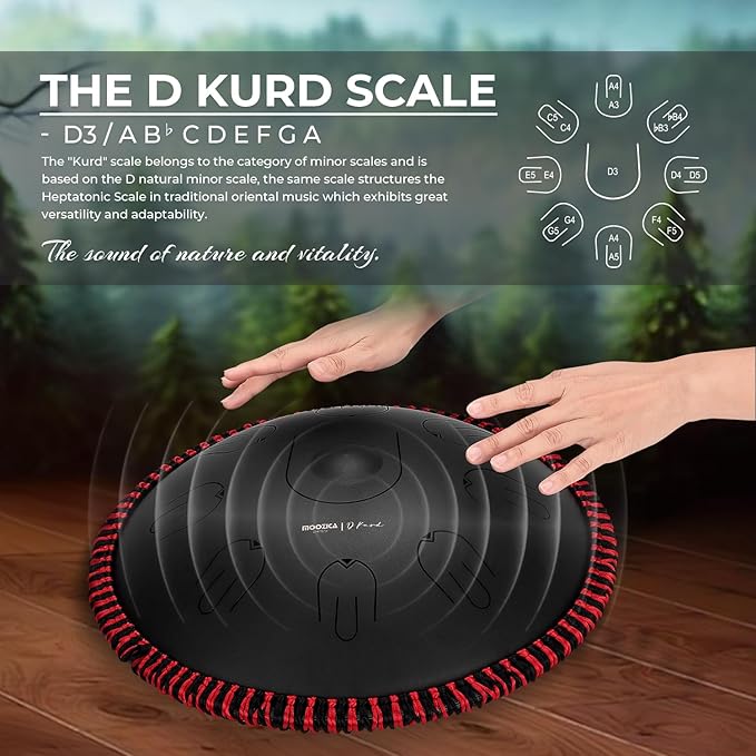 Steel Handpan Tongue Drum, 14 pulgadas, 17 notas, D menor miniatura 2