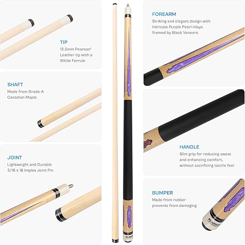 Miniatura 3 de PEARSON Cues League Series wCool PZ Wrap 2-Piece 58 Billiards Pool Cue Stick