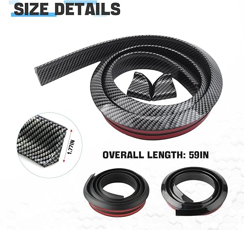 Miniatura 2 de Blilo Kit de alerón para maletero de automóvil, kit universal de barra de tira de ala trasera automotriz de 4.9 pies, instalación sin perforaciones,