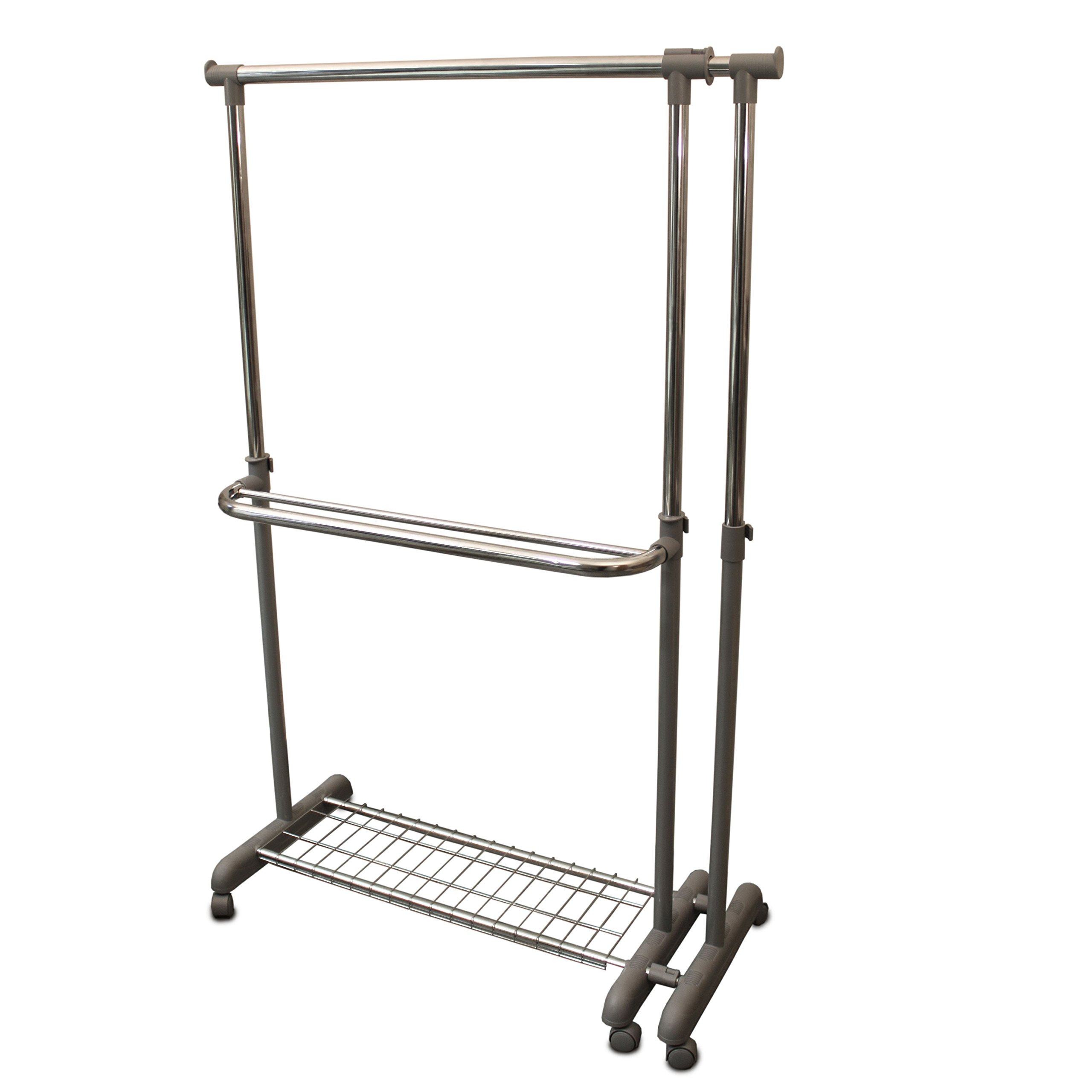 Gerso portant extensible vestiaire télescopique portemanteau de vestiaire à roulettes portants pour marché aux puces gris