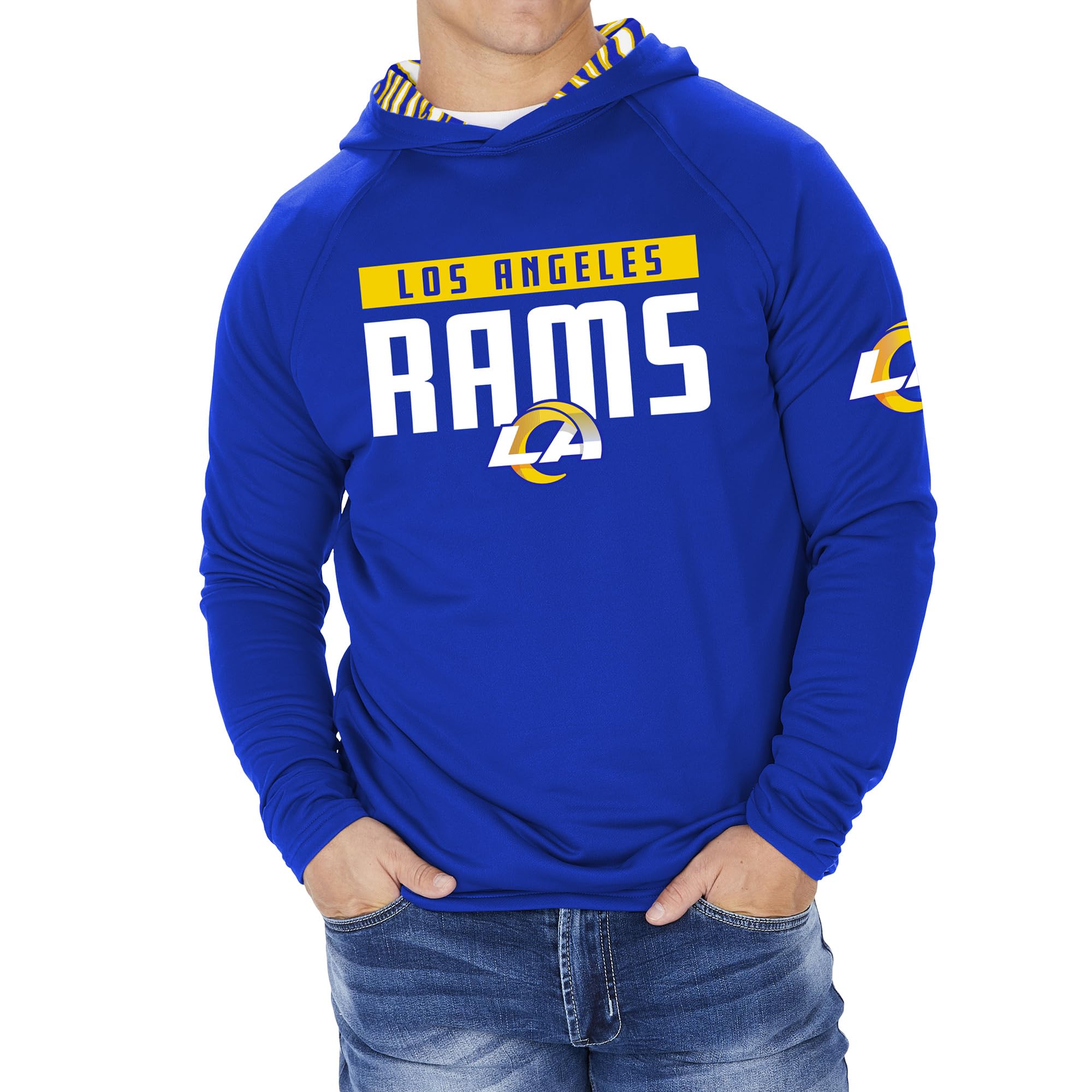 Zubaz NFL Football Men's Solid Team Hoodie with Camo Lined Hood and Sleeve Graphic — view 128