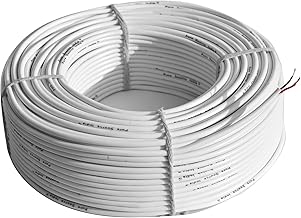 Pure Source India Flexible 0.50mm x 2 Core Round Copper Electrical Wire, Load Capacity- 2 Ampere / 450 Watt (White) (5 MTR)