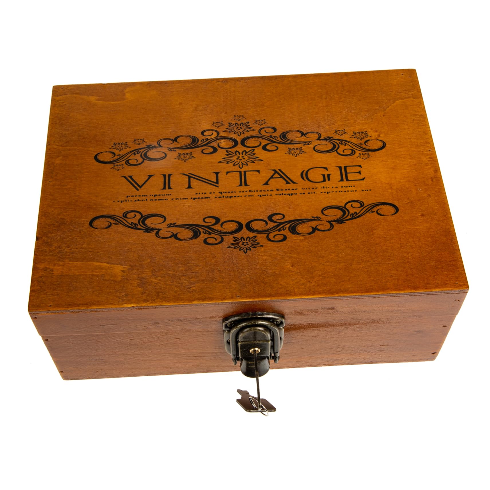 Boîte à bijoux bois vintage avec couvercle pour ranger le salon