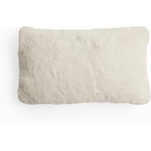UnHide Squish Lumbar Pillow - Faux Fur Pillow - Extra Soft Throw Pillow - Rectangular Shaped, Polyester Fill - Machine Washable - Perfect for Living Room Or Bedroom - 10 x 18 - Snow White