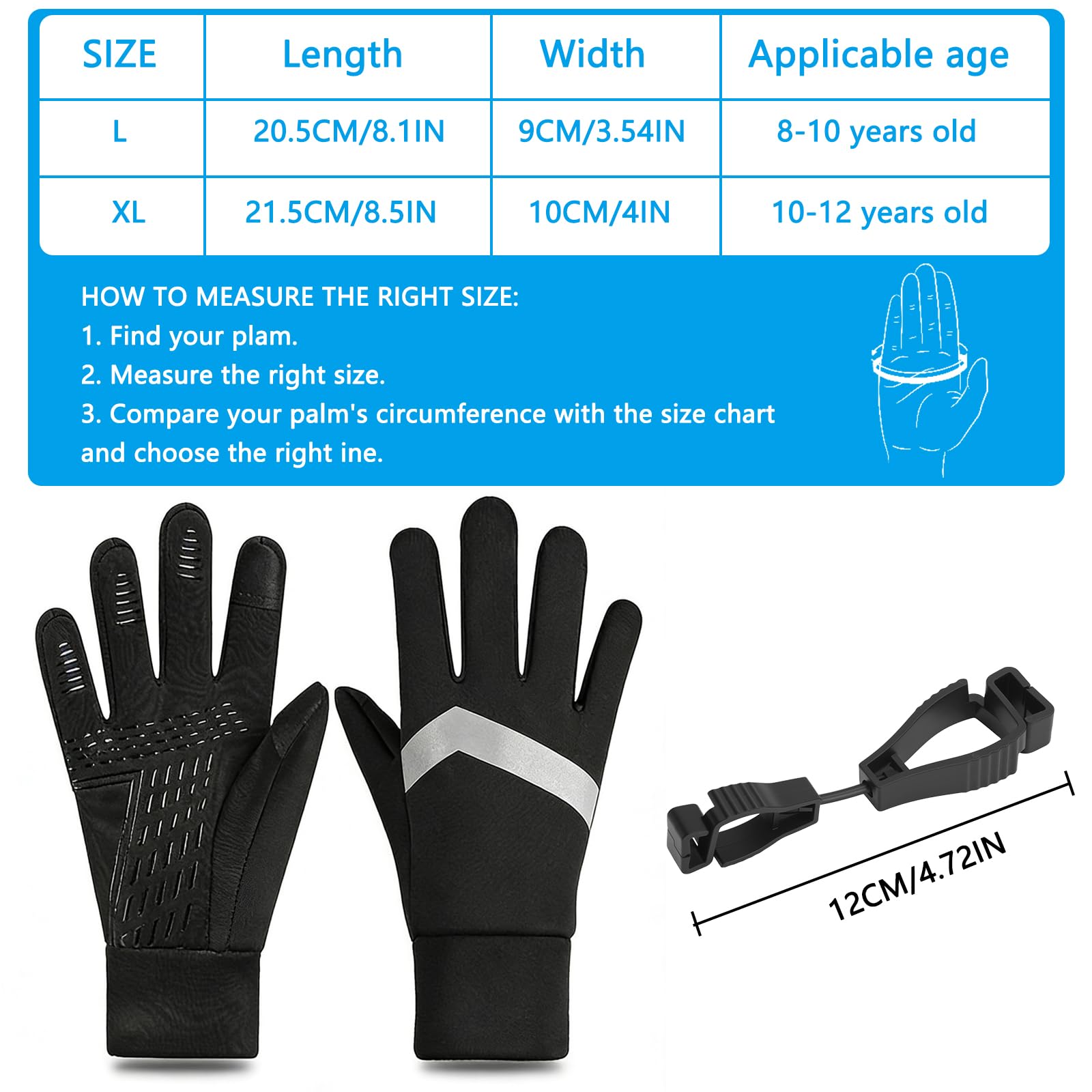 Guantes para niños, impermeables, para invierno, Softshell, cálidos, antideslizantes, resistentes al viento, térmicos, para niños, de forro polar, resistentes al agua, para deportes al aire