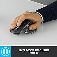 Vista 4 de Logitech MX Master 2S - Mouse inalámbrico Bluetooth Edition, multisuperficie, desplazamiento hiperrápido, ergonómico, recargable, conecta hasta 3