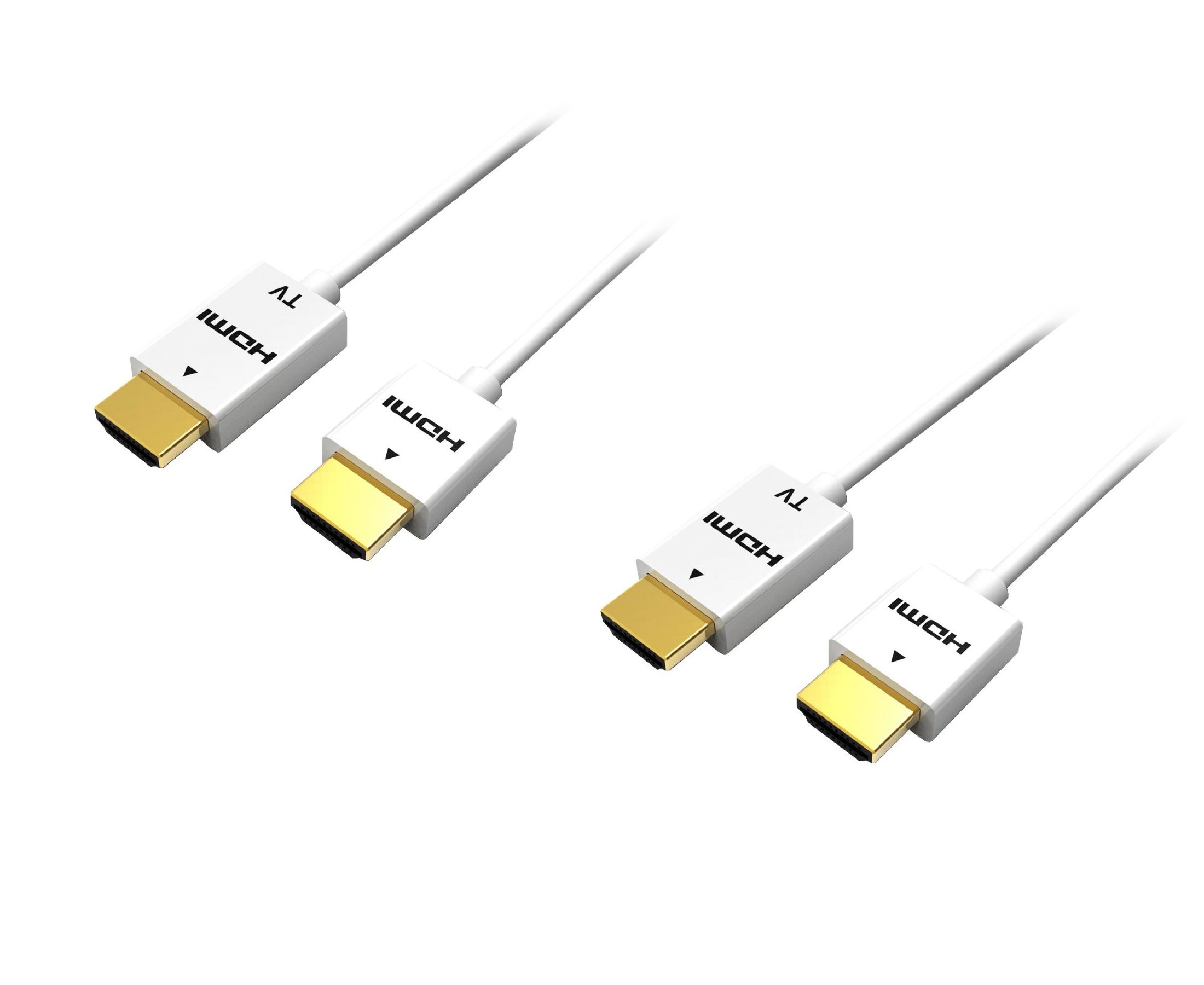 CNE77468 15 Feet Ultra Slim Series High Performance HDMI Cable with RedMere Technology, White (2-Pack)