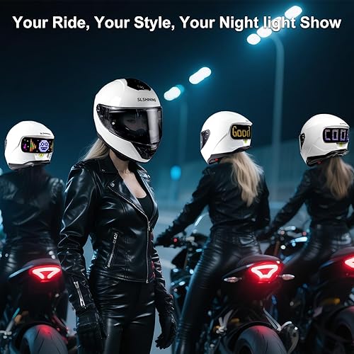 Miniatura 6 de Casco de Motocicleta - Casco Integral Aprobado por DOT (Control de Aplicación Inteligente), Casco de Motocicleta Compacto