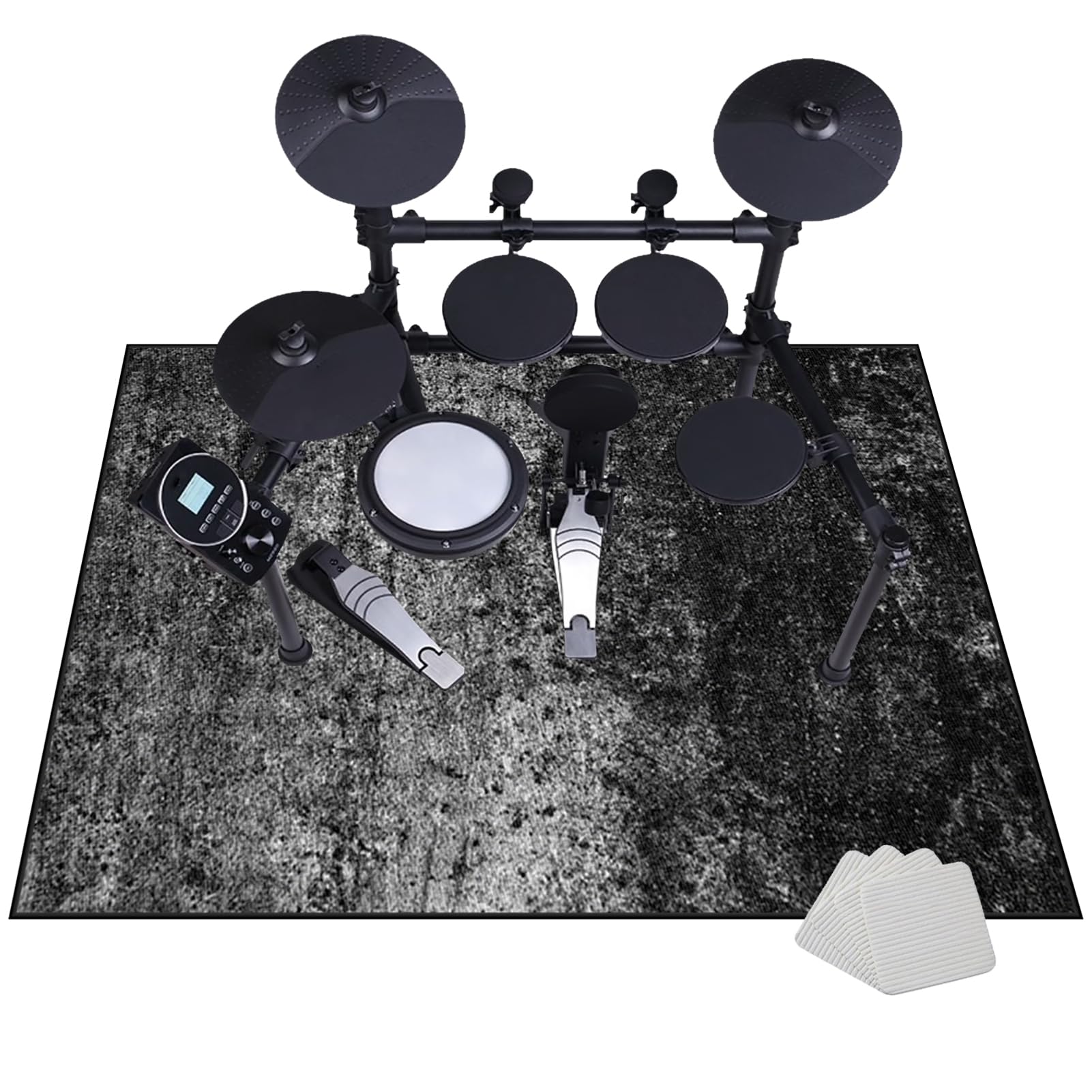 Dywanik bębnowy, antypoślizgowy dźwiękoszczelny dywan, profesjonalny bęben, elektroniczny dywanik bębnowy do akustycznego werbla Snare Drum i innych instrumentów muzycznych 120 x 100 cm