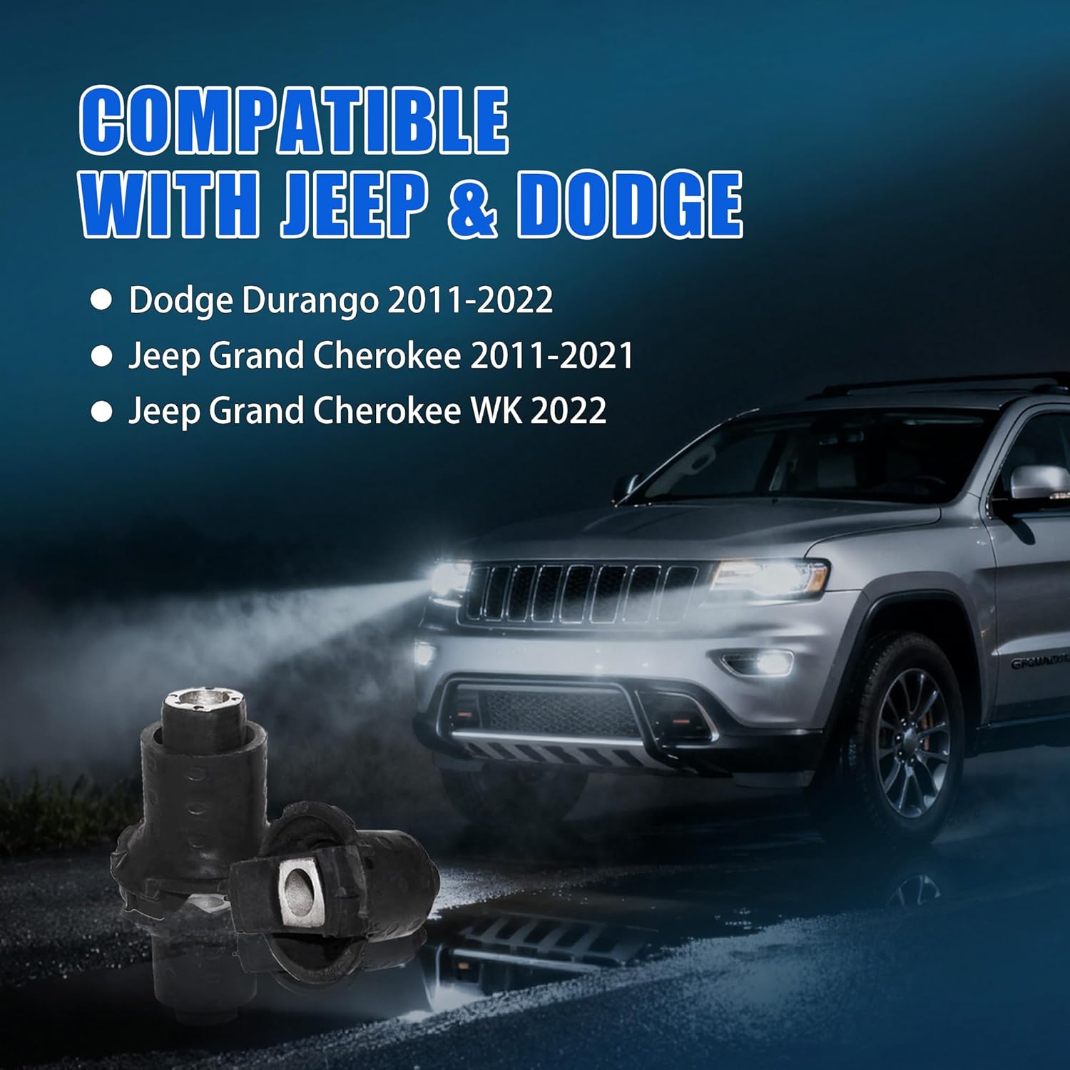 2PCS Suspension Cradle Rubber Bushing for Jee.p Grand Cherokee WK Dodge Durango, Replaces 52124754AC