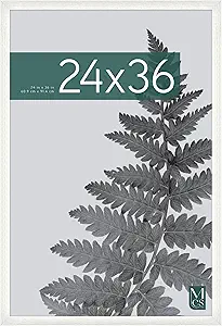 MCS Studio Gallery 24x36 Poster Frame White Woodgrain, Vertical & Horizontal Wall Hanging Large Picture Frame for Photos, Posters & Art Prints (1-Pack)