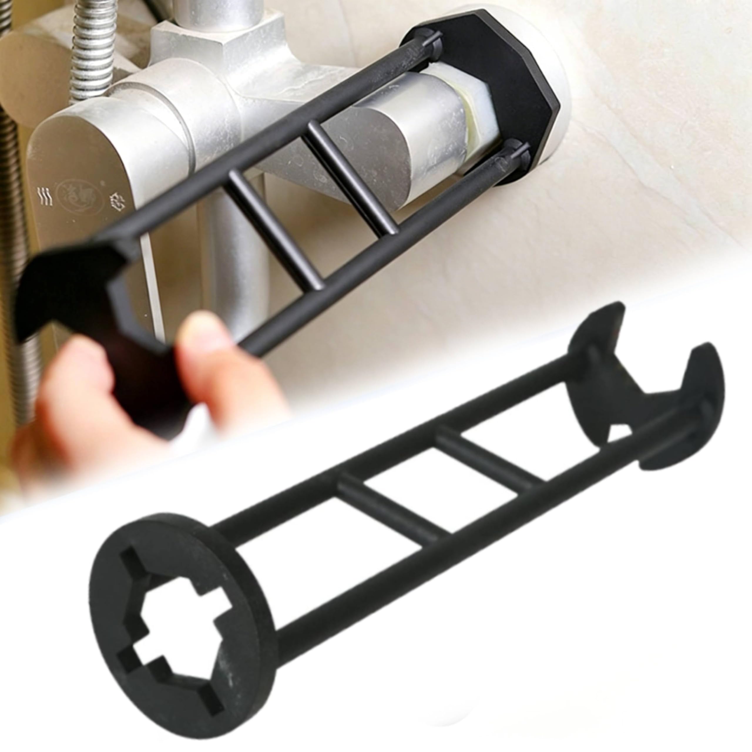 Multifunctional Sink Faucet, 7 Sizes Universal Sink Faucet 360 Degree Rotation Sink Wrench Sink Faucet Plumbing Tools for Kitchen Bathroom Strong and Flexible Design