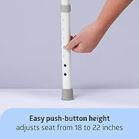 Vista 5 de Medline Cómoda de brazo abatible para adultos y personas mayores, asiento acolchado, orinal extraíble, protector contra salpicaduras, brazos