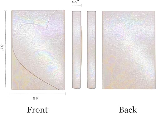 Miniatura 2 de Diario de tapa dura de poliuretano arcoíris, con solapa magnética de corazón de grano de cocodrilo, cuaderno holográfico de cuero láser, diario de