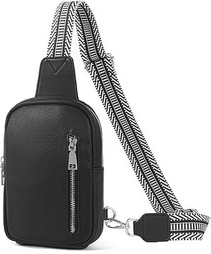 Miniatura 7 de CLUCI Riñonera pequeña para mujer, de cuero vegano, bolsa cruzada en el pecho, a la moda, riñonera para mujer