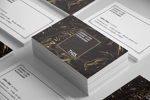 Tarjetas de visita personalizadas de primera calidad, 100 tarjetas, papel metálico brillante elegante de 3.5 x 2 pulgadas, diseño personalizable con