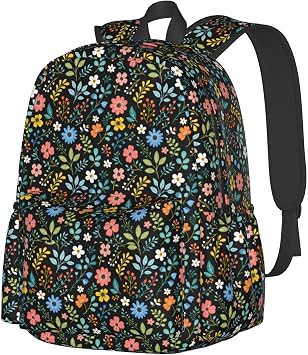Multi Flowers Backpack Adjustable Shoulder Straps Bag Casual Daypack