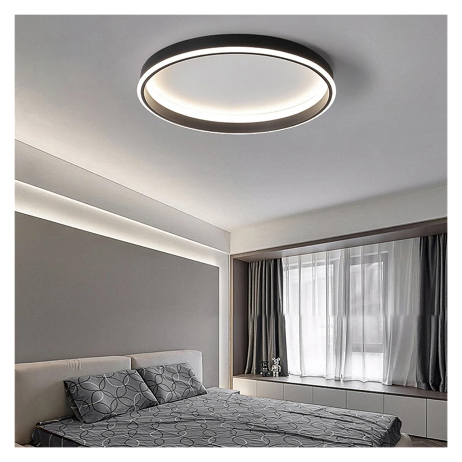Lampes suspendues avec plafonnier LED rond pour grand salon moderne