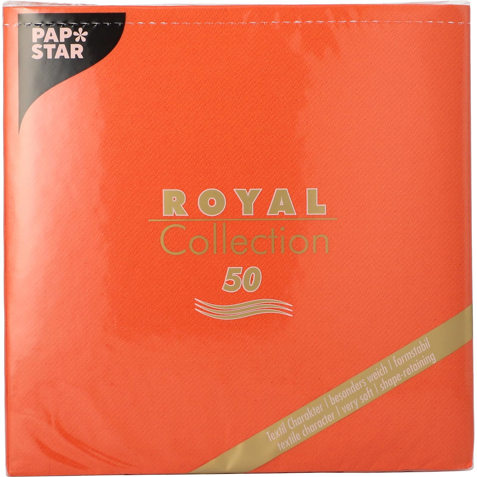 PAPSTAR 250 Servietten ROYAL Collection 1/4-Falz 40 cm x 40 cm nektarine