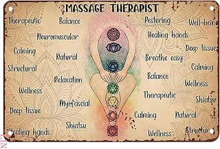 Metal Decor Stand Massage Therapist Healing Hands Poster Massage Poster Massage Therapist Healing Hands Poster Tin Sign Chic Art Wall Metal Funny Iron Plaque Signs Gift for Room Office 8x6 inch