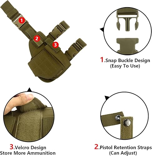 Miniatura 3 de BOROLA Funda táctica ajustable para patas compatible con Nerf Elite Series Blaster