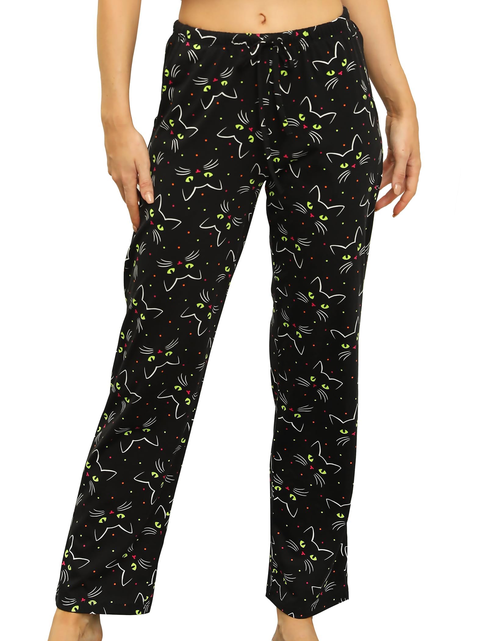 Pantalon de pyjama pour femme - Joli bas de pyjama en coton imprimé avec poches