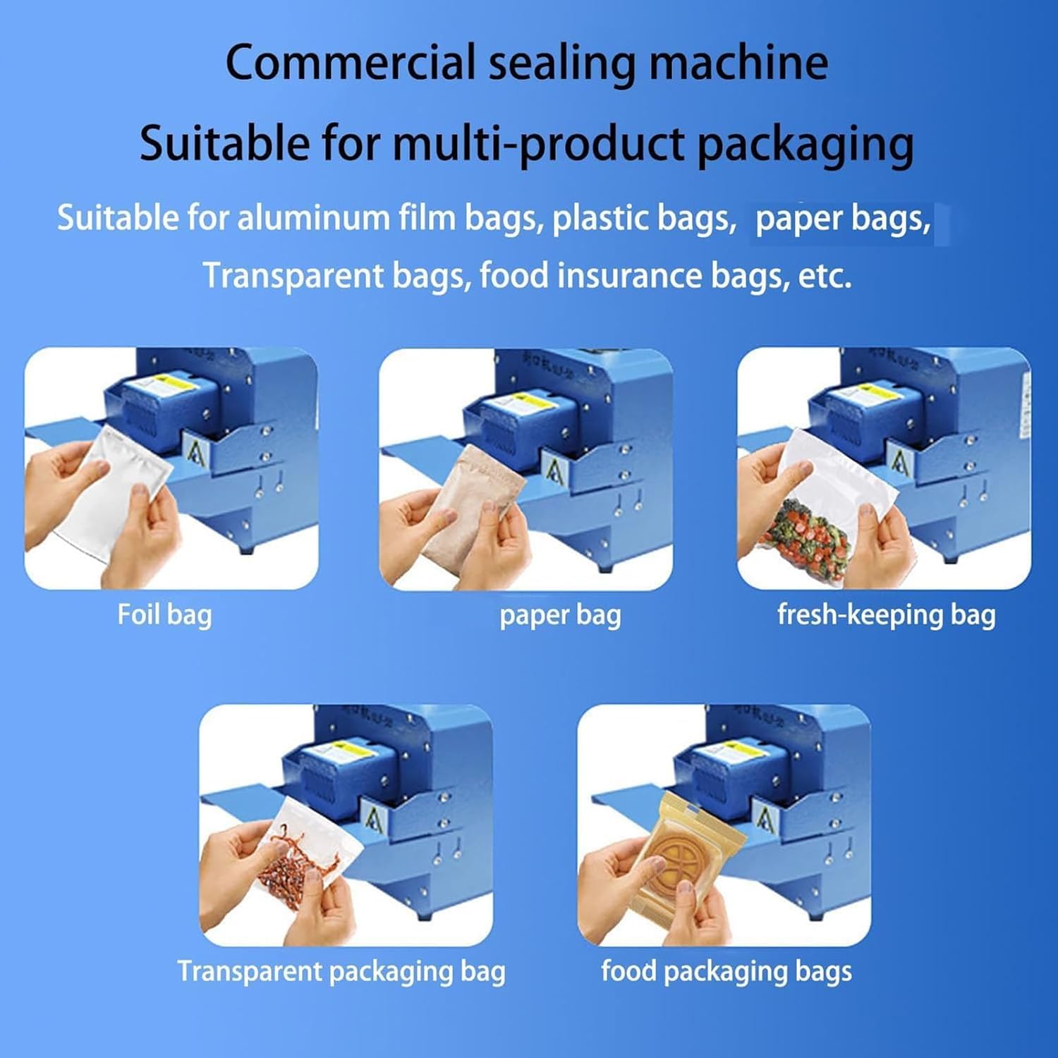 Termosaldatrice 300W - Macchina automatica per sigillare sacchetti di plastica per imballaggi alimentari, sigillatrice a rulli commerciale, soluzione di tenuta efficiente e affidabile