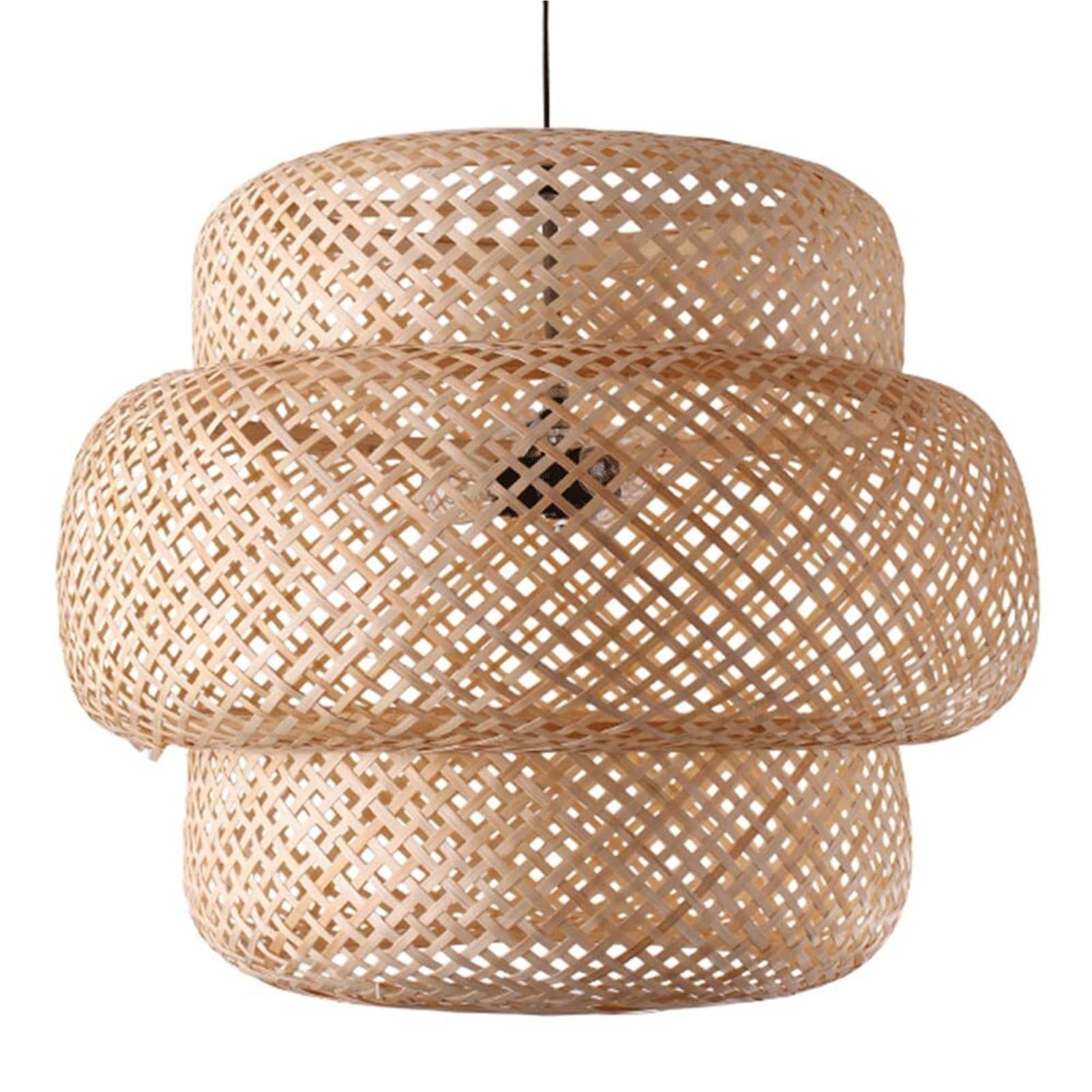 KBUUKYYXouy Boho Pendant Light Coastal Country Hanging Lamp Hand Weave Southeast Asian Chandelier Antique Basket Ceiling for Dining Hotel Teahouse Warehouse Study