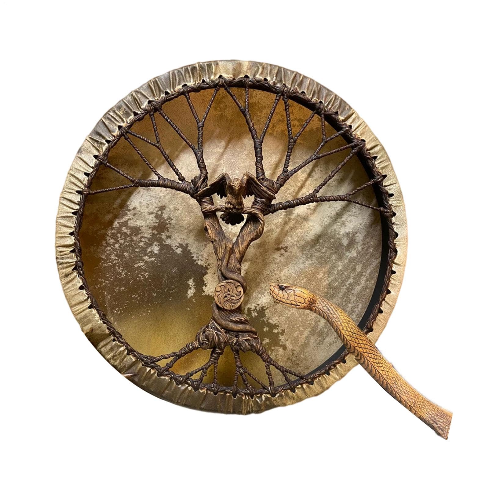 Generic Tambour chamanique, tambour chamanique, fait à la main avec tambour de guérison pour adultes Réflexion et méditation