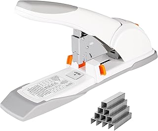 Amazon Basics Heavy Duty Stapler, 130 Sheets High Capacity, Large Office Stapler with 1000 Staples, White