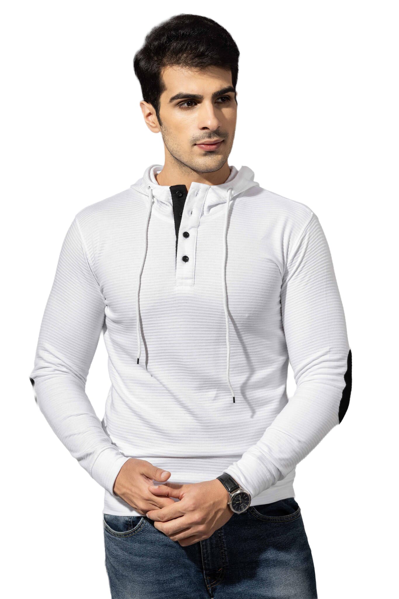 gritstones Men Self Design Hooded T-Shirt-picture-10