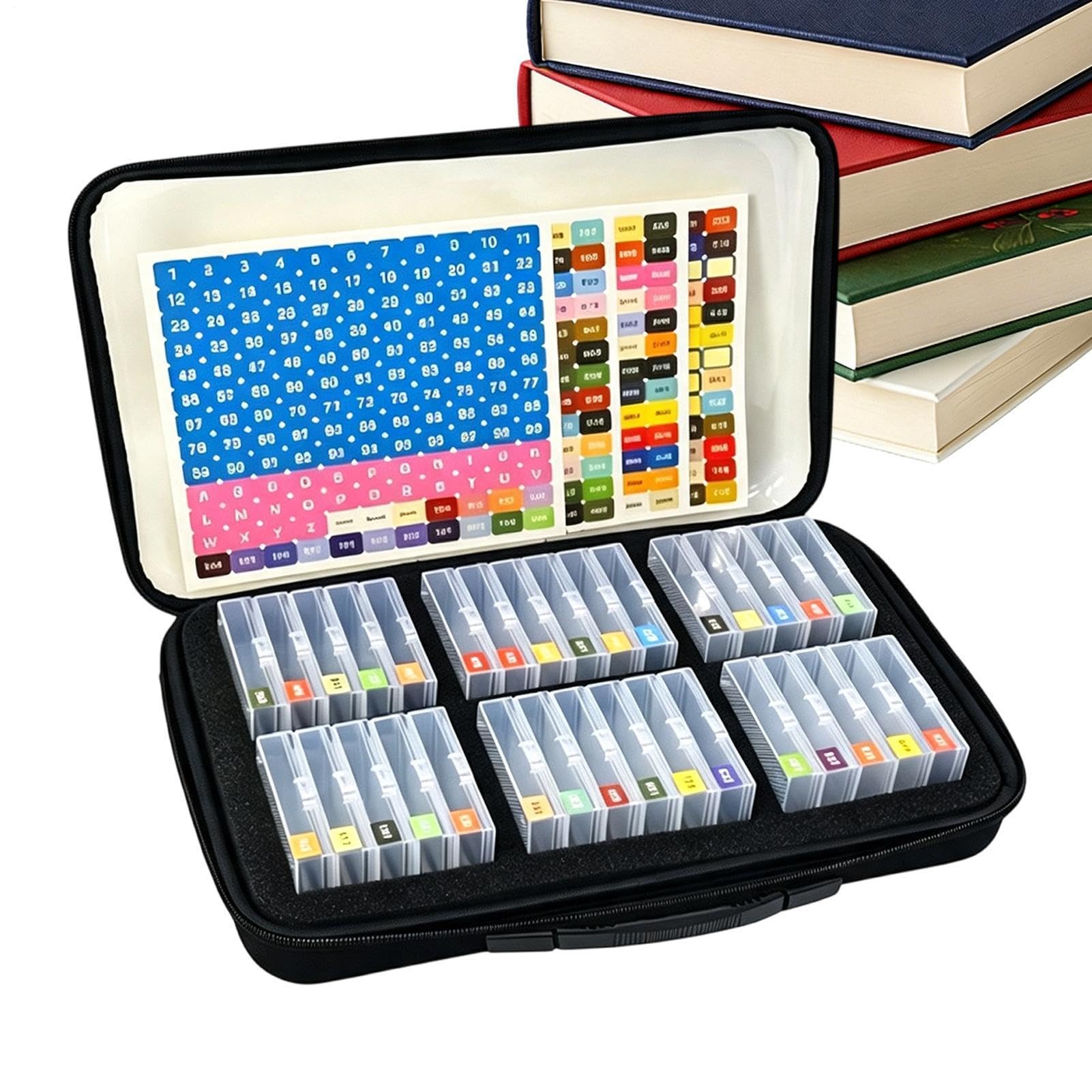 Custodia per arte con diamanti Organizer Trasparente 32/64 Scomparti | astuccio portaperline da pittura con divisori Per artigianato con strass e cristalli, ufficio, scuola