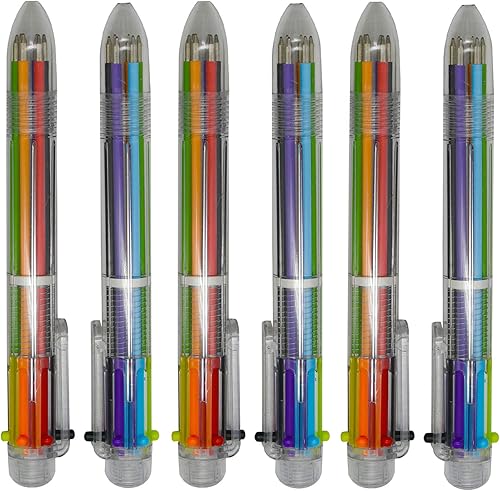 Maydahui 20 bolígrafos multicolores 6 en 1, bolígrafos retráctiles de colores surtidos para una escritura suave