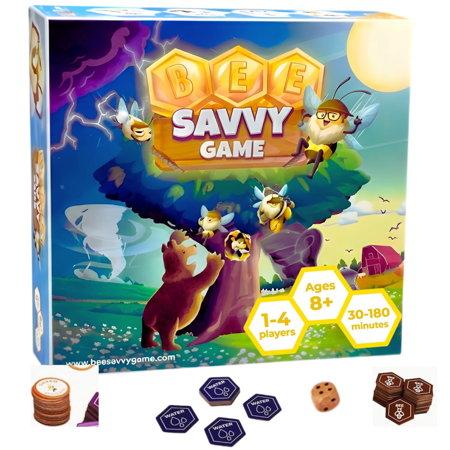 Engaging Hive Game - Strategy Planning for Survival Educational Hive Board Game Based on Bee Biology - Family, Ideal for Pre-Teenagers, Parents, Teachers - Board Games 8+ Year Old