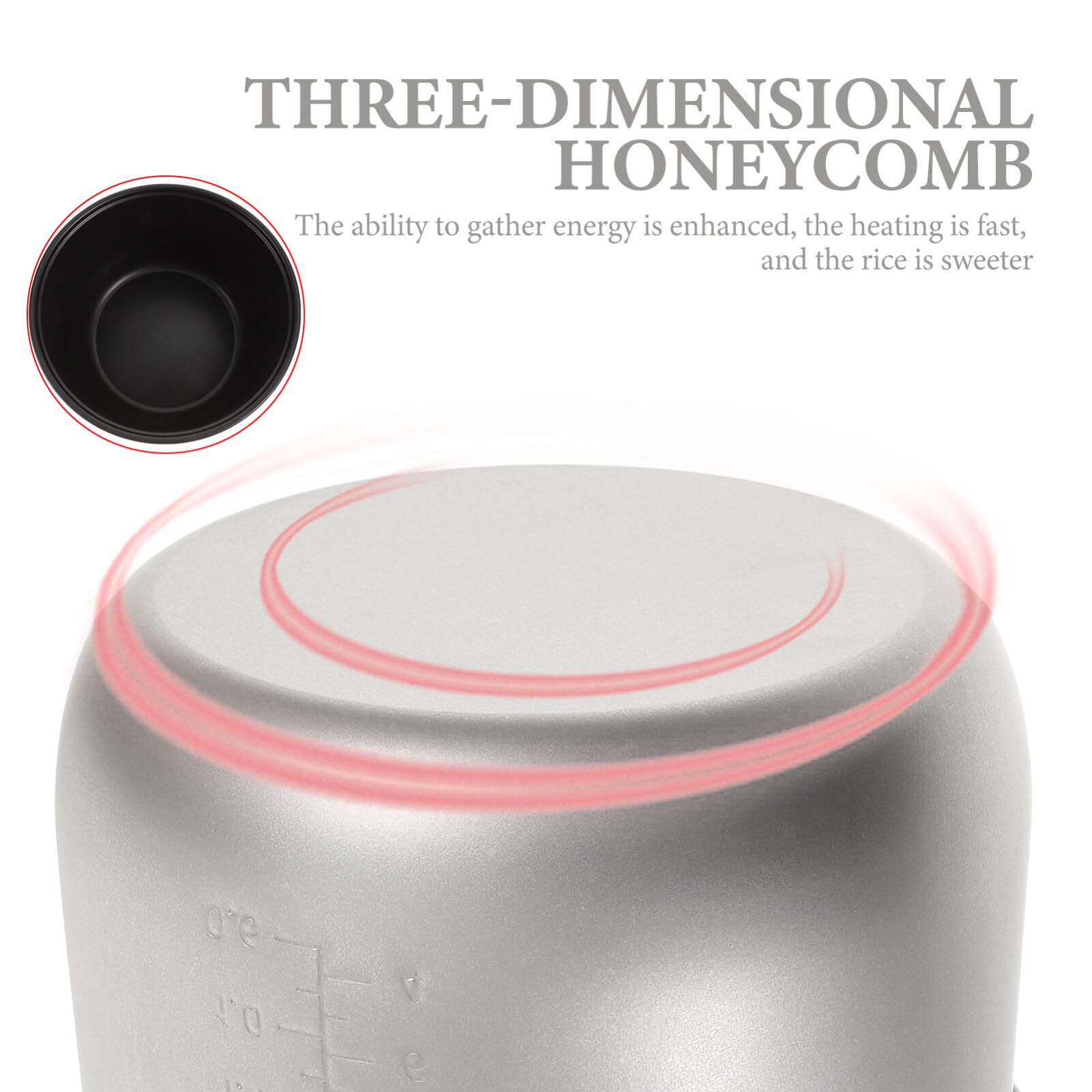 PRETYZOOM Reiskocher Innentopf 23x23x10cm - Antihaft Beschichtung Mit Skala