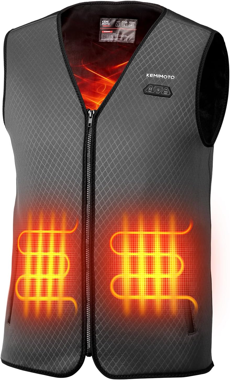 KEMIMOTO Heated Vest for Men, Electric Warming Vest for Hunting & Winter Sports (Battery Not Included)